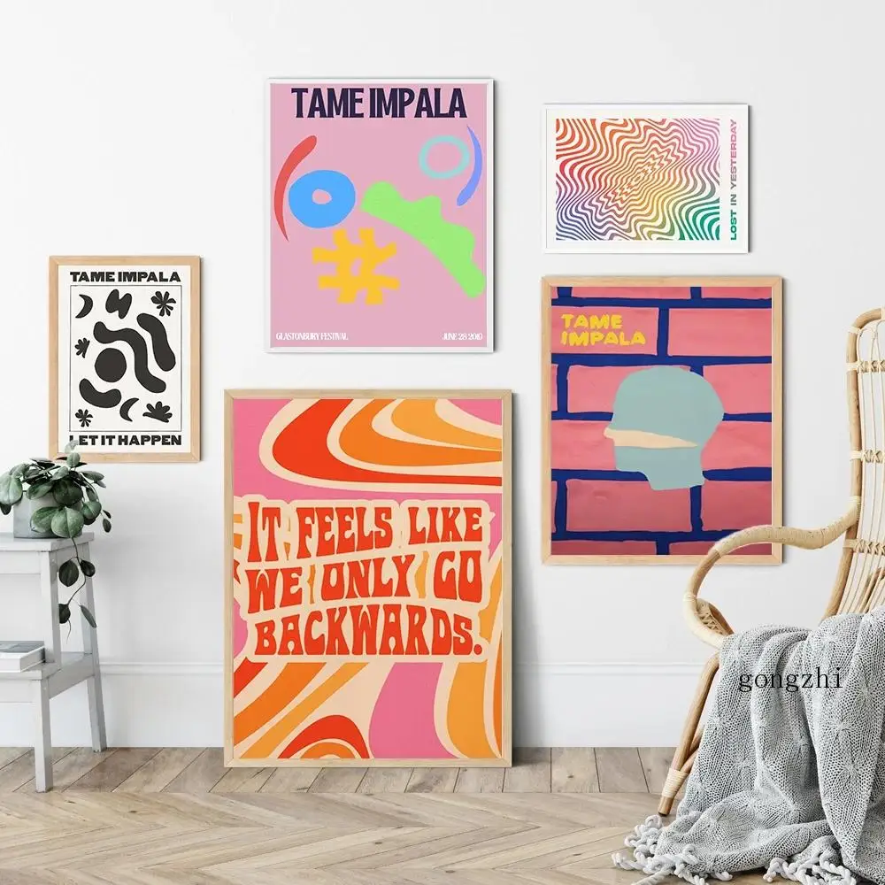 

Tame Impala Abstract Retro Poster Music Song Lyrics Minimalism Canvas Painting Prints Aesthetic Wall Art Pictures Bedroom Decor