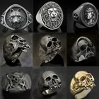 Мужское кольцо FDLK в стиле ретро, панк, хип-хоп, с волком, твердосплавное, винтажный цвет: старое серебро, индивидуальное кольцо унисекс, ювелирное изделие, готическое кольцо