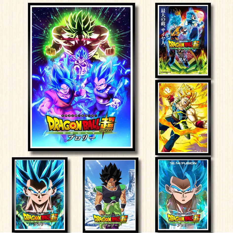 Горячий Жемчуг дракона Гоку Супер броли японское аниме 2019 художественный плакат
