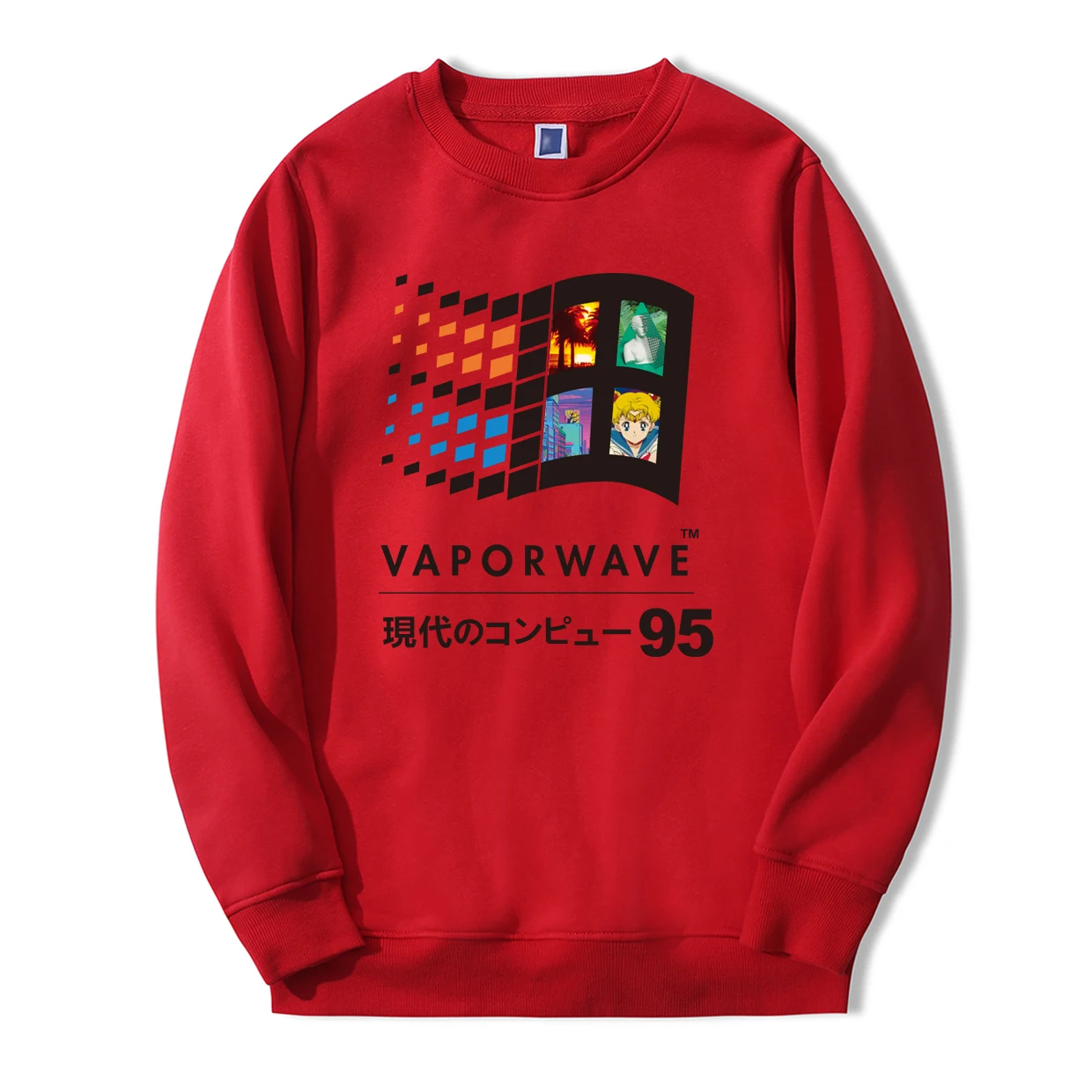 Весна Зима Vaporwave винтажный Ретро японский аниме эстетический мужской свитер толстовки хип хоп Уличная Повседневная спортивная одежда