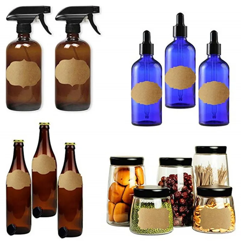 300 шт/рулон крафт бумажные бирки для подарков пустые этикетки наклейки