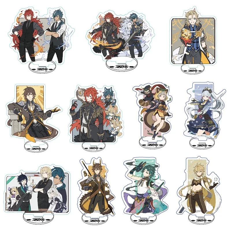 

Anime Genshin Impact Figure Acrylic Stand Zhongli Hutao Characters Model Plate Desk Decor Barbara Cute Standing Sign Great Gifts
