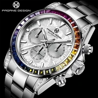 pagrne design fashion brand automatic mechanical mens watch business stainless steel waterproof wristwatch color luxury watch