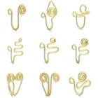 Новые модные дизайнерские нестандартные металлические африканские манжеты для носа унисекс, 9 шт., не пирсинг, золотые манжеты, зажимы для носа, кольцо для женщин, ювелирные изделия