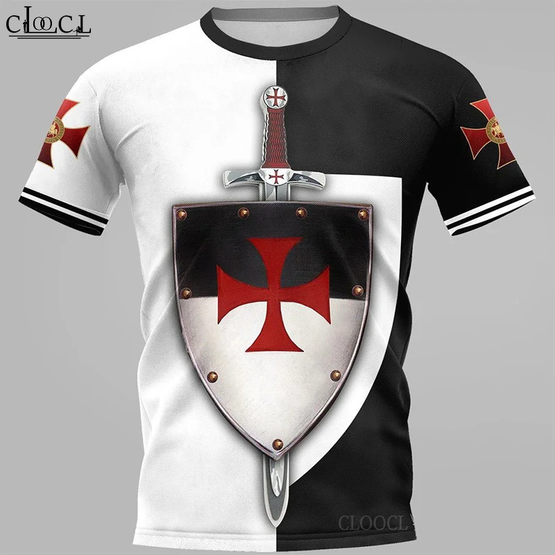 

Popular Knights Templar Men Women Tshirt 3D Print Summer Fashion Harajuku Female Hip Hop Streetwear Pullover Drop Shipping