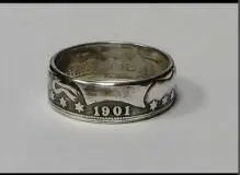 90% серебряное американское парикмахерское кольцо на половину доллара дюйма