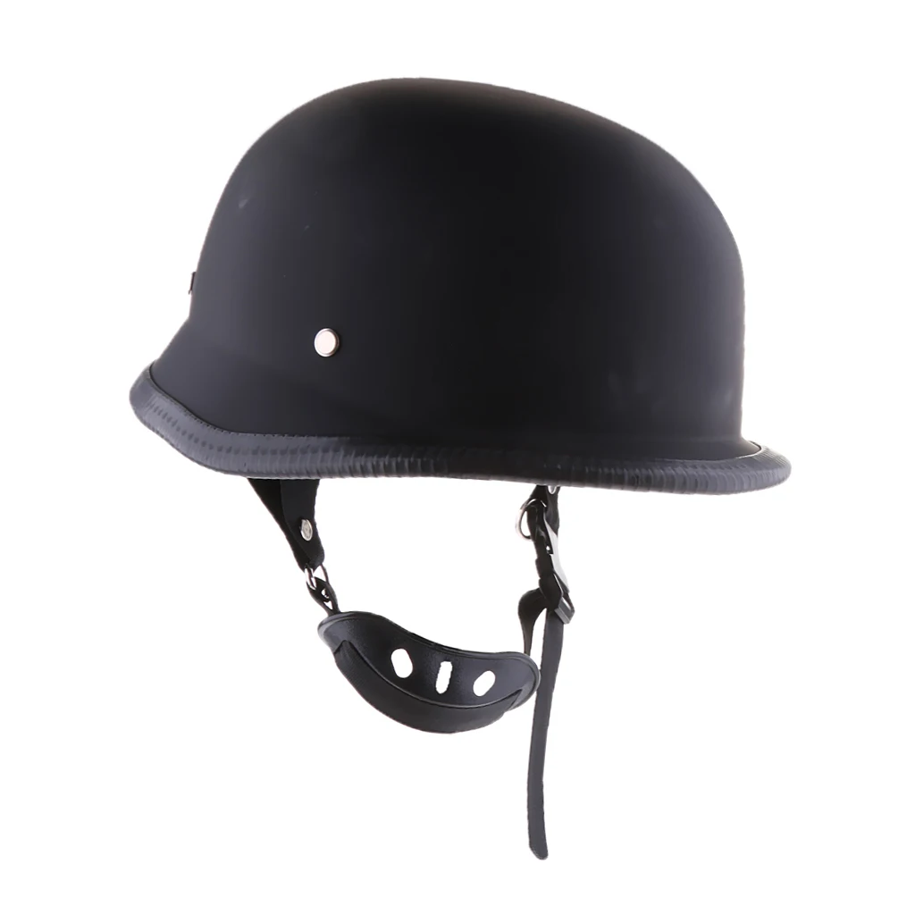 Мотоцикл Чоппер Крузер байкер ретро Половина лица шлем матовый черный точка