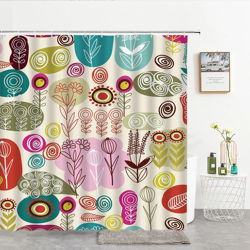 

Cartoon leaves Bathroom Curtains 3D Fabric Decor With Hooks Child Shower Curtain Waterproof large Size 240*180cm Bath Screen