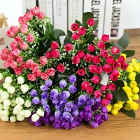36 headsbunch artificial flowers silk fake plants peonies dried flower pot festive party wedding accessories home decorations
