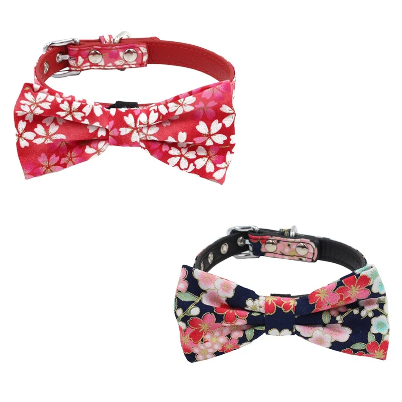 Ошейник для домашних животных в японском стиле съемный ошейник бант с