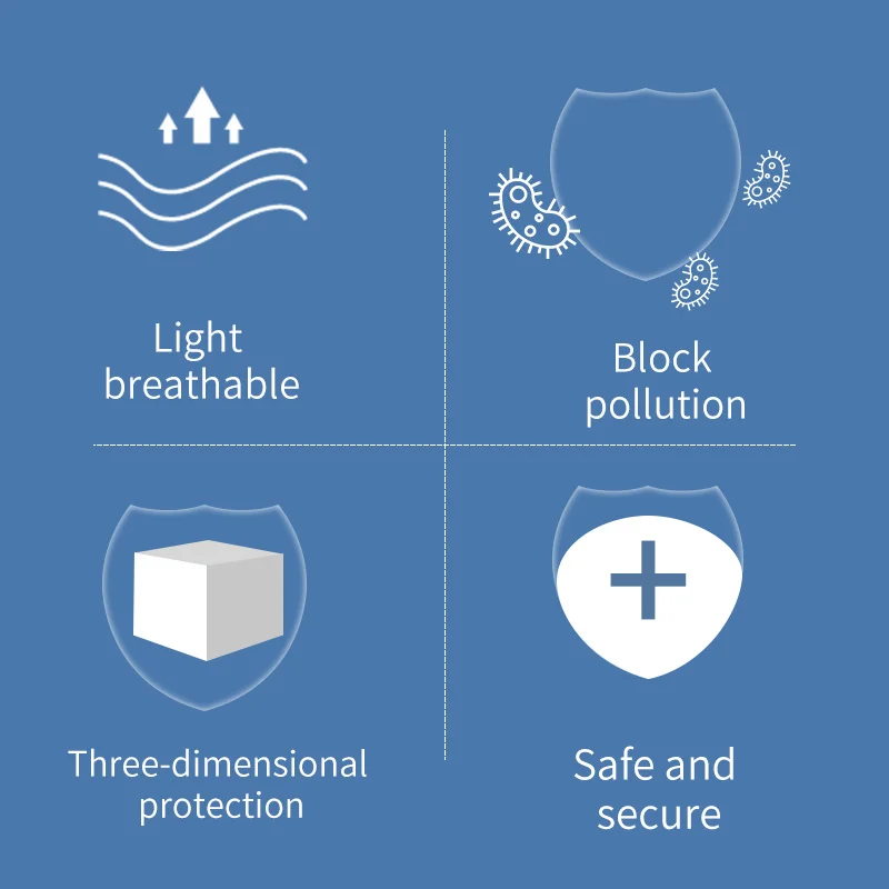 Breathable Disposable Non-Woven Mask Three-layer Filter Unisex Anti-dust Mouth Nose Ear Hanging Safe proof face mouth mask | Аксессуары