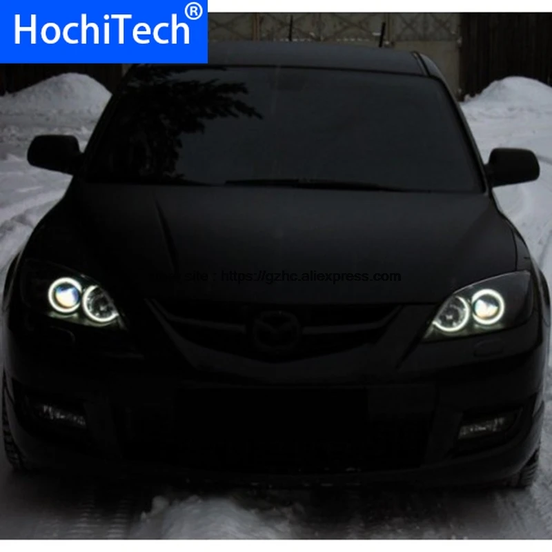 Для Mazda 3 mazda3 2002 2003 2004 2005 2006 2007 ультра яркий дневной свет DRL с холодным катодом(CCFL) Ангельские глазки демон глаза комплект Теплый Белый Halo Кольцо