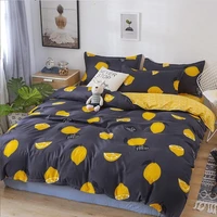 black bedding setduvet cover 220x240 with pillowcase200x200 quilt coveryellow fruit pattern king size blanket cover
