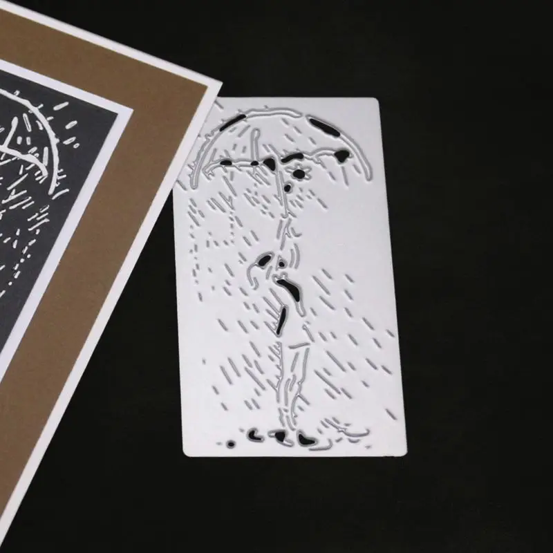 Девушка в дождь металла резки плашки трафарет для скрапбукинга &quotсделай сам&quot