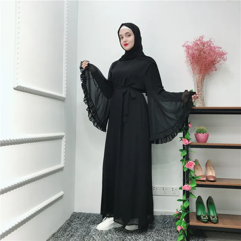 

Летнее шифоновое платье-абайя, Турция, мусульманское платье, женское платье-хиджаб, Рамадан, кафтан, мусульманская одежда