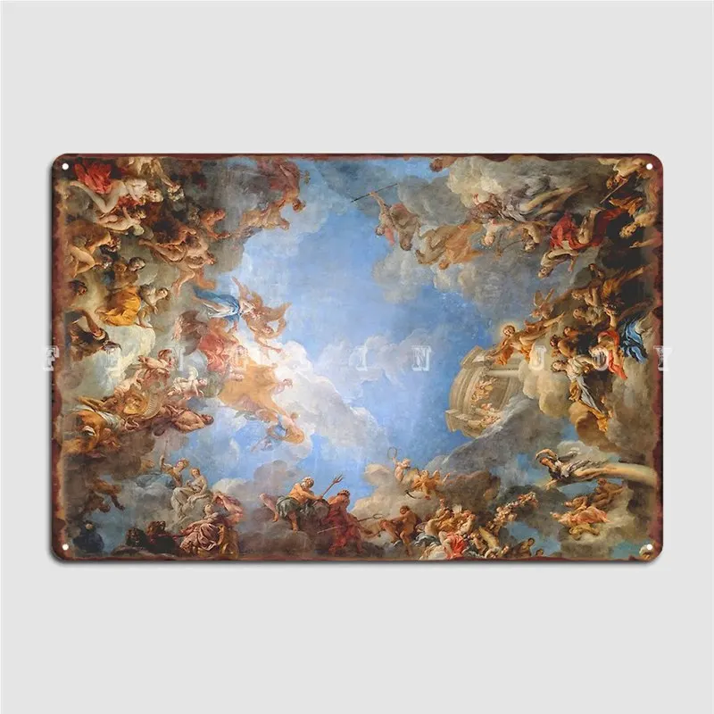 

Фреска ангела в дворцах Версаля, металлический плакат с налет, кинотеатр, кухня, бар, пещера, создание тарелок, жестяной плакат