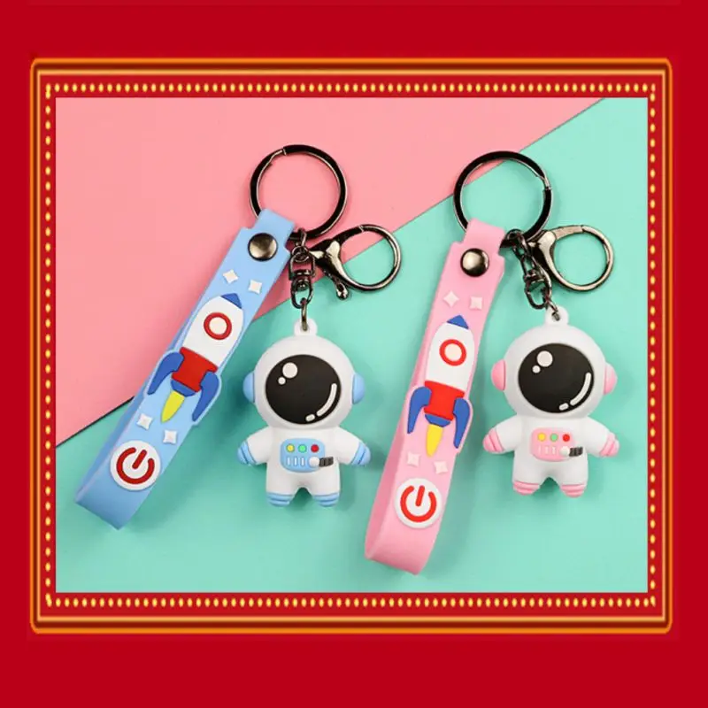 

Fashion Lovers Friends Cartoon Gift Lovely Astronaut Bell Silicone Pendant Lovers Men And Women Bags Mobile Car Key Chain K20021
