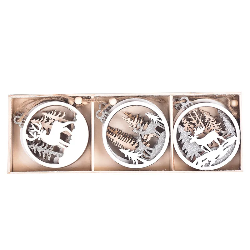 6 шт./Лот рождественские украшения подарки деревянные лось Санта-Клаус