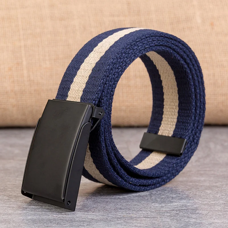 Модный новый холщовый ремень унисекс с Цветной полоской Холщовый автоматической