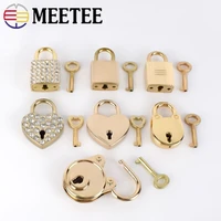 25pcs meetee metal square clasp twist turn locks diy handbag purse notebook hardware lock with key decor accessories