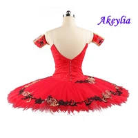 No Elasticity Red Don Quixote Ballet tutu Costumes Girls Paquita Professional Ballet Dress Stage Pancake Platter Tutu For Child