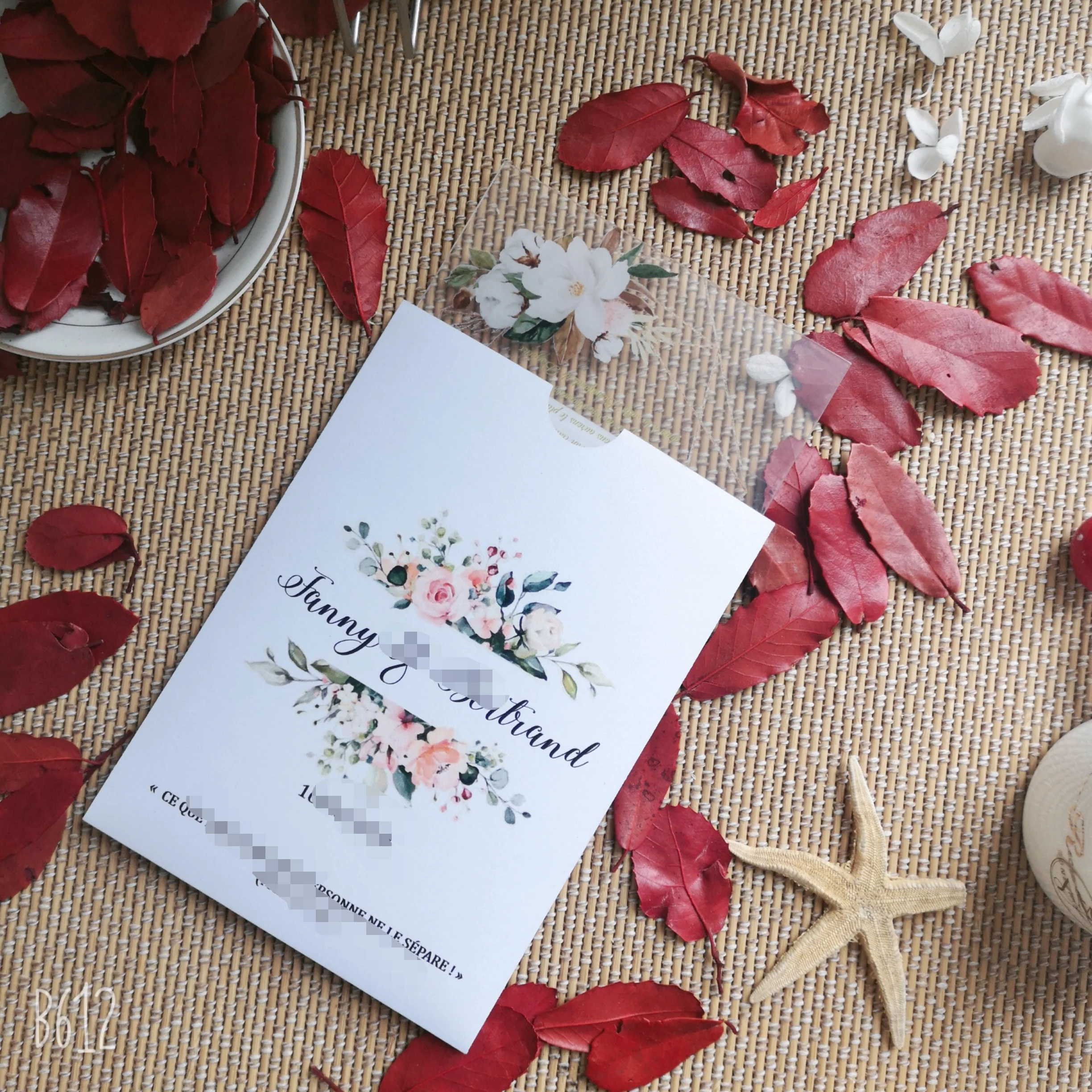 Карманный конверт с напечатанным логотипом прозрачные акриловые свадебные