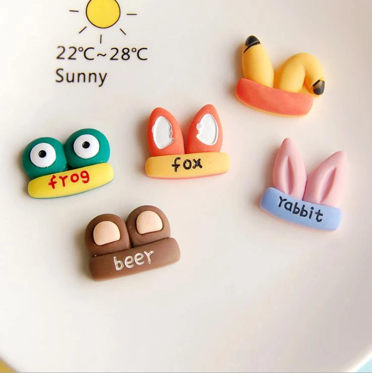 

Wholesale Cartoon Animals Ear Flatback Resin Cabochon Kawaii Decoration Craft Embellishments DIY Scrapbooking Accessories