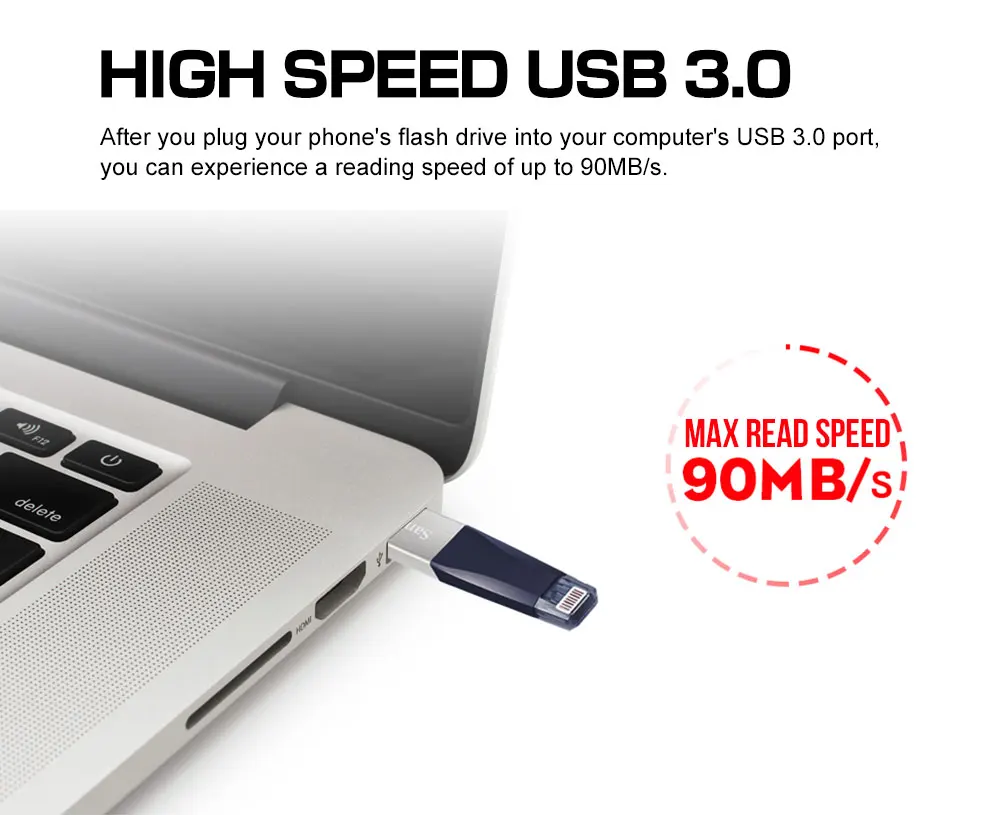 SanDisk USB флеш-накопитель iXPand U диск OTG разъем Lightning USB3.0 флеш-накопитель 32 Гб 64 Гб 128 ГБ MFi для iPhone/8/8 Plus/7/7 Plus/6