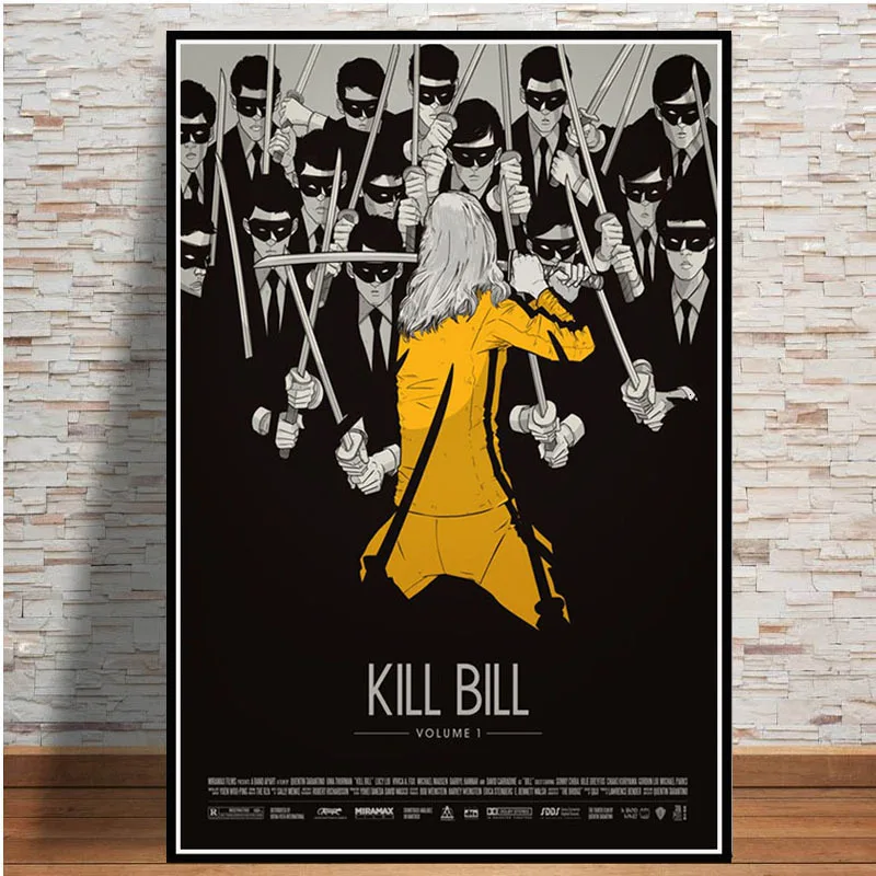 

Poster And Prints Hot Kill Bill Pulp Fiction Movie Film Vintage Painting Art Wall Pictures For Living Room Home Collection Decor