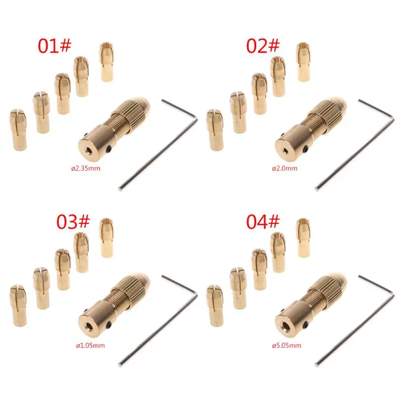 

7Pcs/Set 2/2.35/4.05/5.05mm Electric Motor Shaft Mini Chuck Fixture Clamp 0.5-3.0mm Small To Drill Bit Micro Chuck Fixing Device