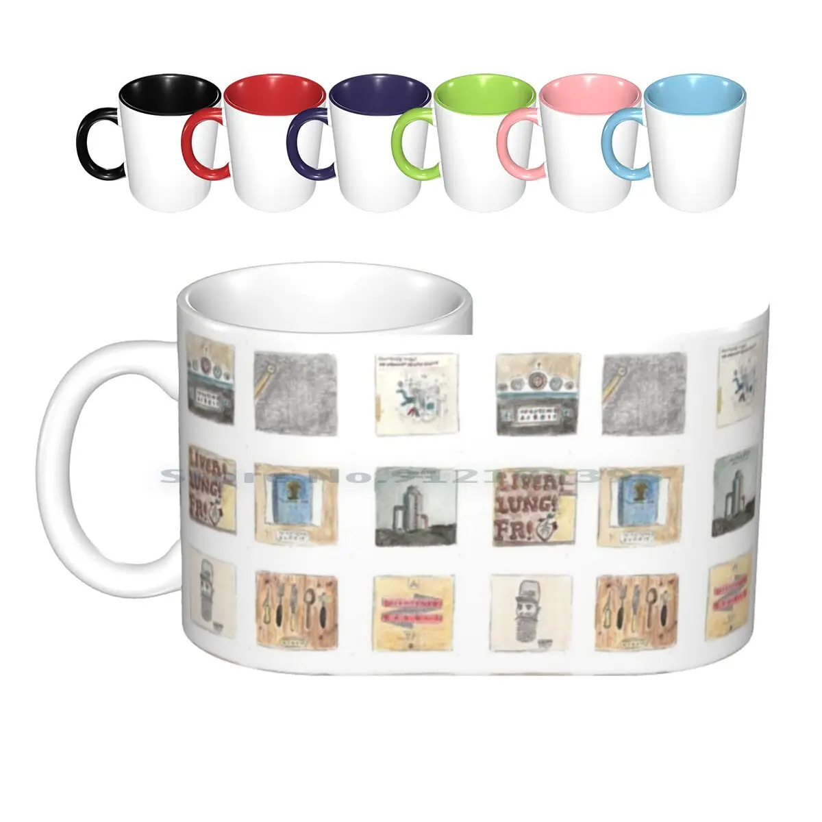 

Акварельные альбомы-пугающийся кролик, керамические кружки, кофейные чашки, Кружка для молока и чая, пугающий кролик, Обложка альбома Hutchison ...