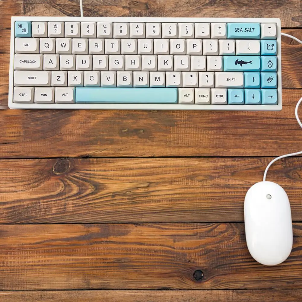 

138 клавиш XDA PBT колпачки для клавиш для CHERRY GMMK Pro механическая клавиатура краситель подземная Морская Соль Тема синий белый цвет XDA колпачки 61 ...