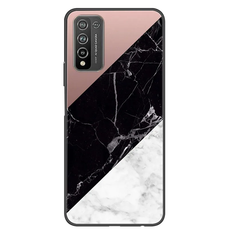 for huawei p smart 2021 case marble printed soft silicone black bumper case for huawei psmart 2020 2019 phone cases tpu cover free global shipping