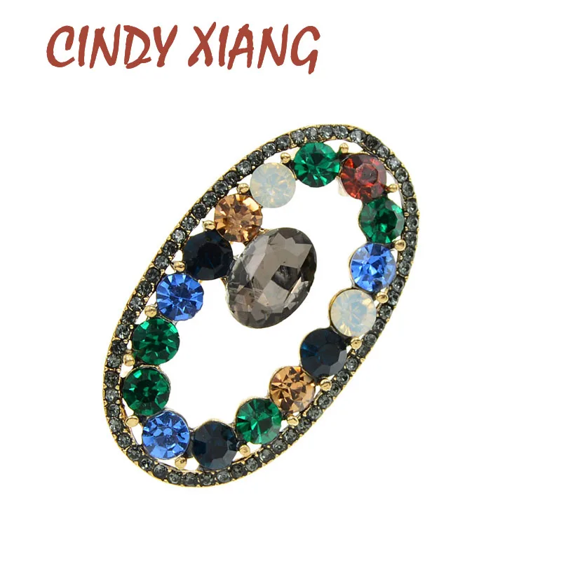 Женские броши CINDY XIANG овальные Стразы винтажная блестящая брошь в стиле ретро