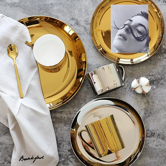 

LEKOCH Gratitude and feedback Gold silver high end dining plate jewelry plate