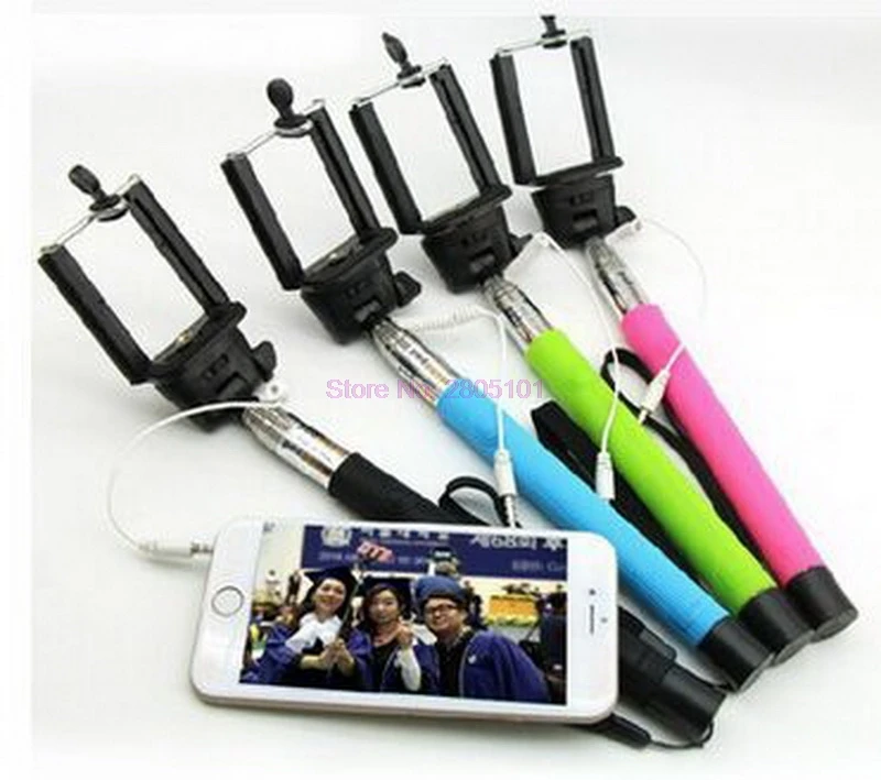 50 шт. проводной монопод для селфи iPhone 6 plus|selfie stick extendable|selfie stickwired selfie |