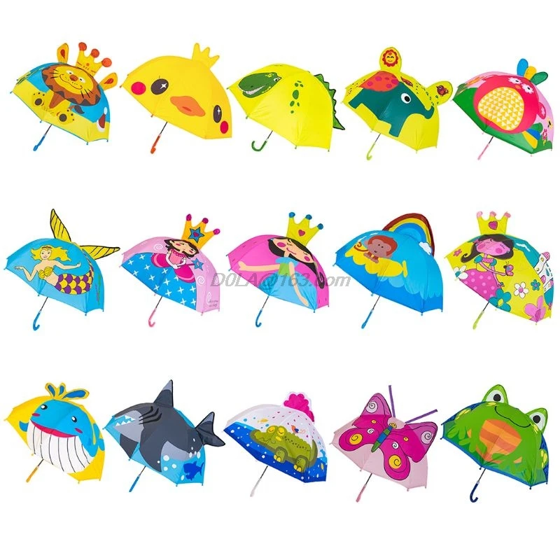 Детский зонтик для мальчиков и девочек мультяшный Зонт с ушками животных на заказ принцесса длинный
