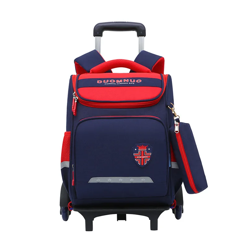 

Школьные ранцы на колесиках для девочек и мальчиков, школьные ранцы на колесиках, съемные детские рулонные рюкзаки, 2/6