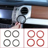 4pc car styling ac outlet ring decoration air conditioning vents trim stickers cover for toyota tundra 2014 2021 abs carbonred