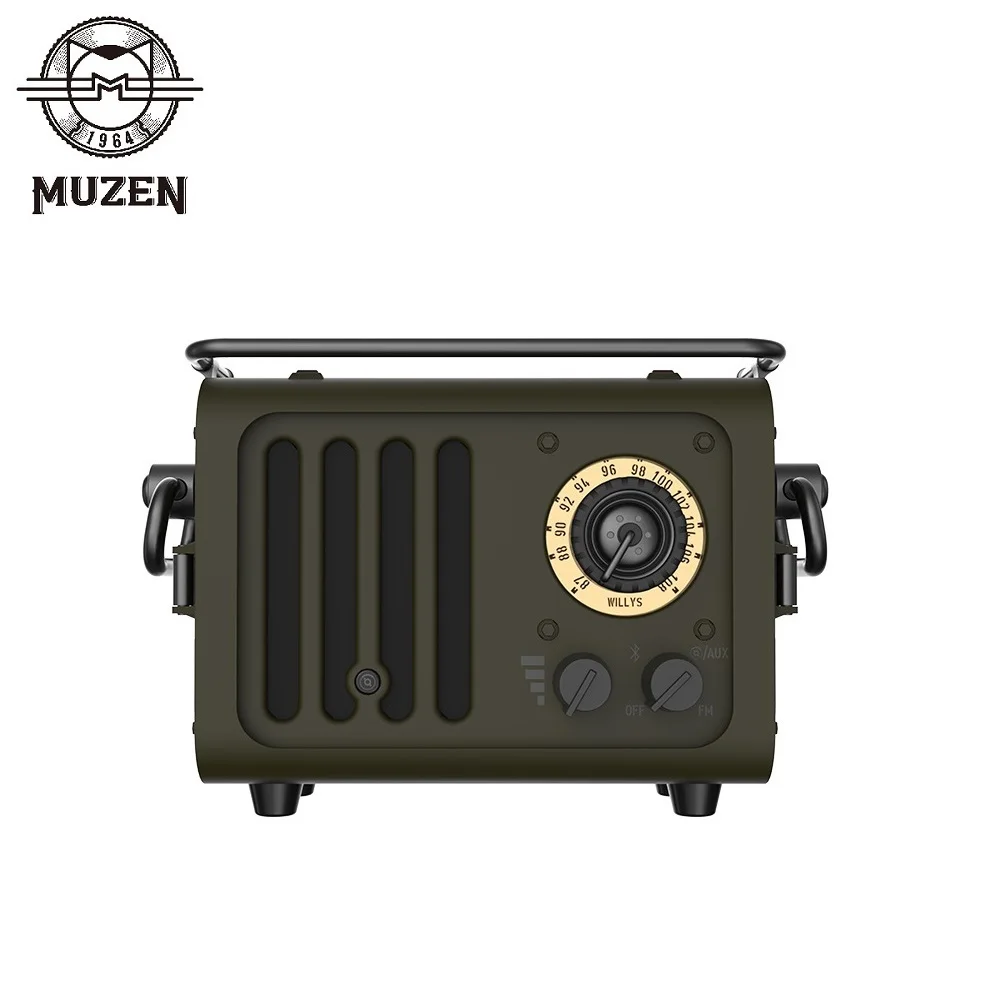 

Радиоприемник MUZEN Radiooo, металлический, в стиле дикого джипа, FM-радио, портативный, Bluetooth-динамик в стиле ретро, модель WD101GN
