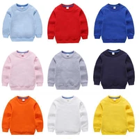 children autumn sweatershirt long sleeved solid color sweater kids designer sweatshirt cotton plain boys new round neck shirt
