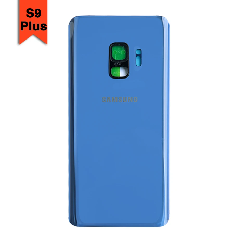 S9 Blue Чехол на заднюю панель S9 для samsung Galaxy S9 G960 S9 Plus S9+ G965F, задняя крышка на батарейку, задняя крышка на дверь, стекло с наклейкой - Цвет: S9 Blue
