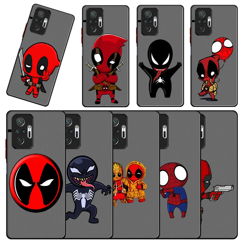 

Translucent Matte Phone Case For Xiaomi Redmi Note 11 9S 9 8 10 Pro Max Lite 8T 9T 9C 8A 7A 7 Fundas Caso Chibi Marvel Cartoon