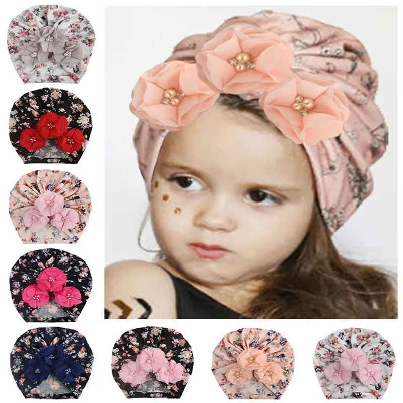 26 стилей милая детская чалма Шапка для мальчиков и девочек с украшением в виде