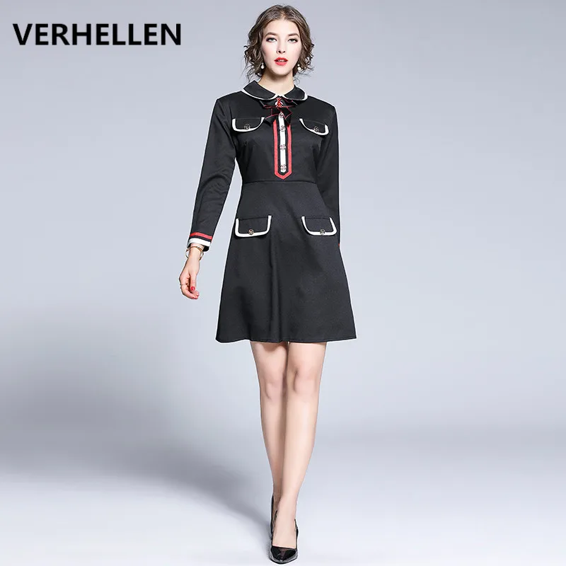 Женское модельное платье на пуговицах VERHELLEN Повседневное с рукавом до запястья и