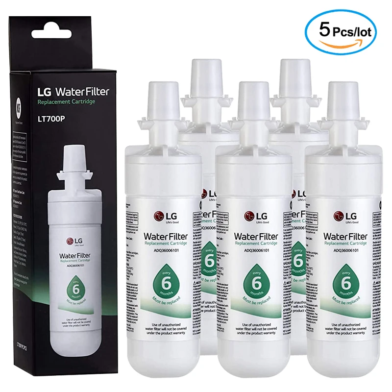 Replace lg lt700p refrigerator water filter (nsf42 and nsf53) adq36006101, adq36006113, adq75795103 or agf80300702、 5 packs