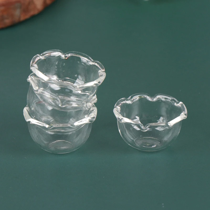

4Pcs/set Miniature Bowl Dish White Round For 1:12 Dolls Or Doll House Kitchen Dinning Accessory