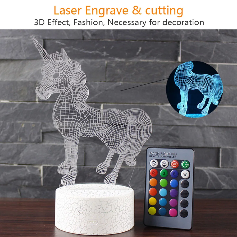 Горячая Распродажа лошадь серии 3D маленький Ночной светильник сенсорный