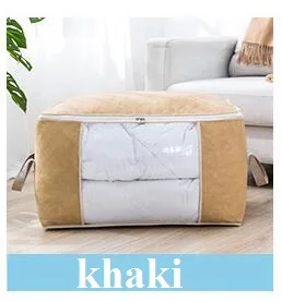 Khaki 2 5 цветов получить сумки Нетканый Тканевый шкаф Органайзер сумка с большим окном домашняя отделка хранения контейнеров хранения одежды - Цвет: Khaki 2