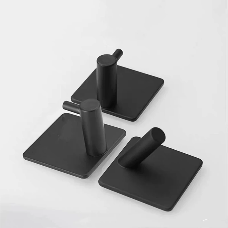 LIUYUE одиночные крючки черные для полотенец из нержавеющей стали самоклеящиеся семейных шляп ключей